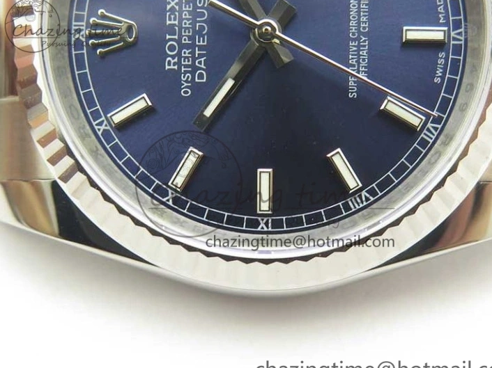 0206 DateJust 36 SS 116234 Fluted Bezel DJF Best Edition Blue Dial Stick Markers on SS Oyster Bracelet A Affordable 3373